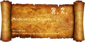 Modrovics Kleon névjegykártya